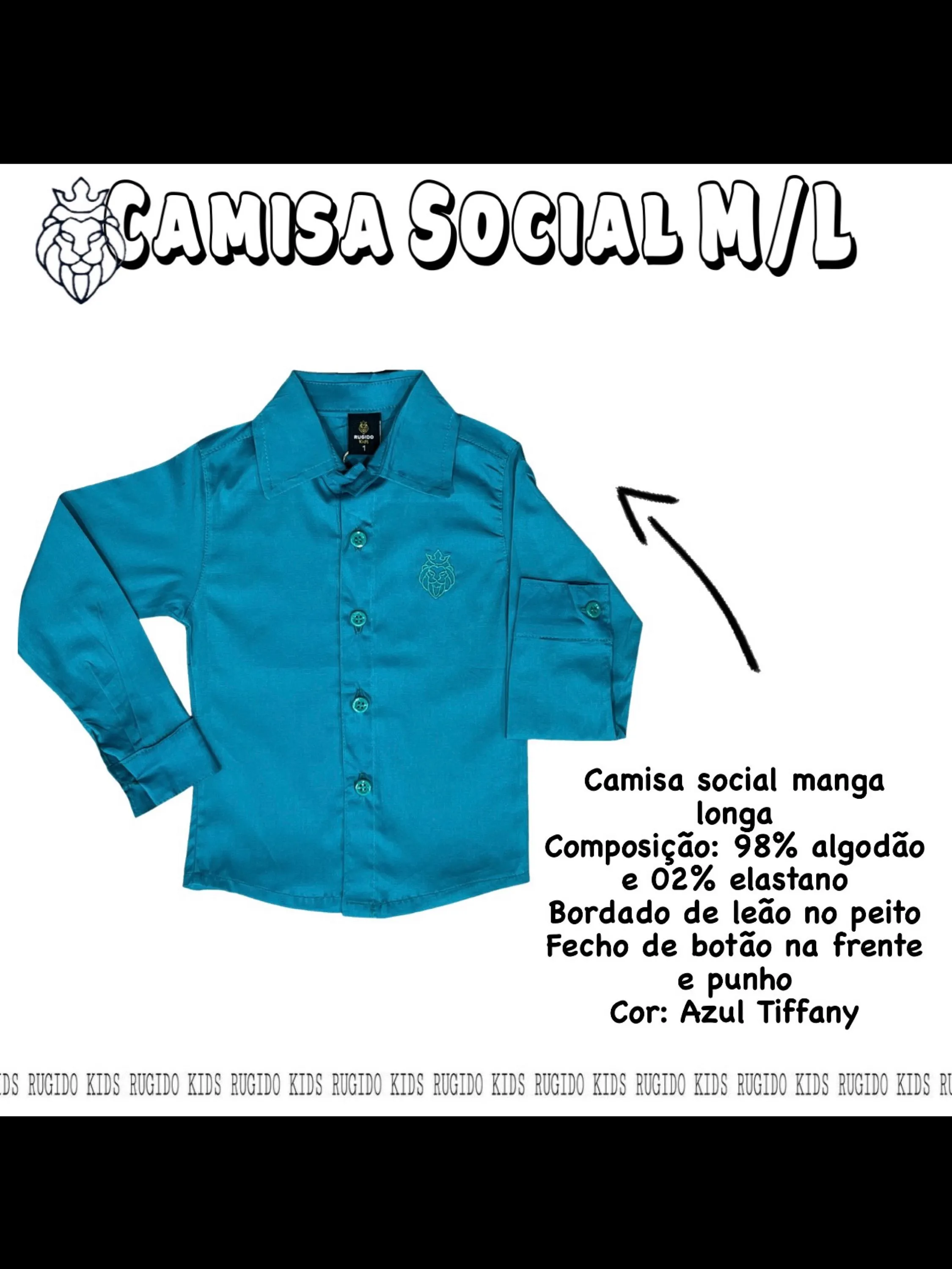 Camisa / Body Social Verde Tiffany M/L Infantil