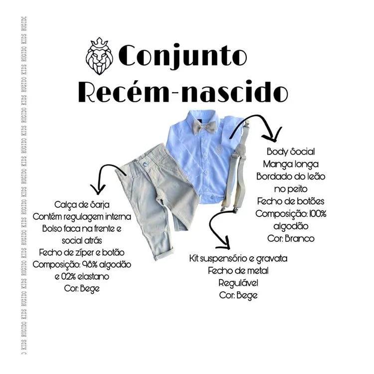 Conjunto Rugido - Recém-nascido