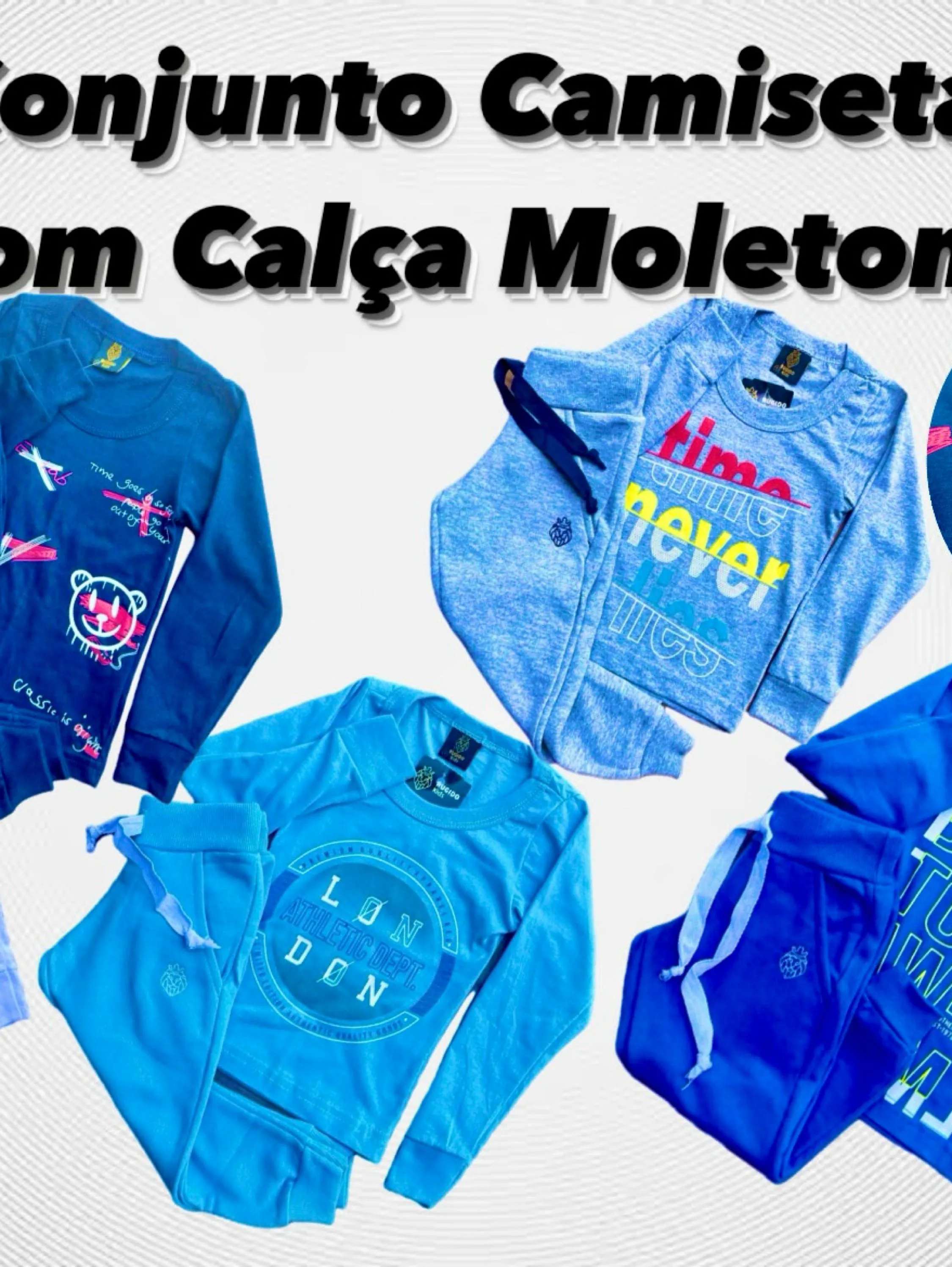 Conjunto Moletom Camiseta Manga Longa e Calça Moletom para Menino