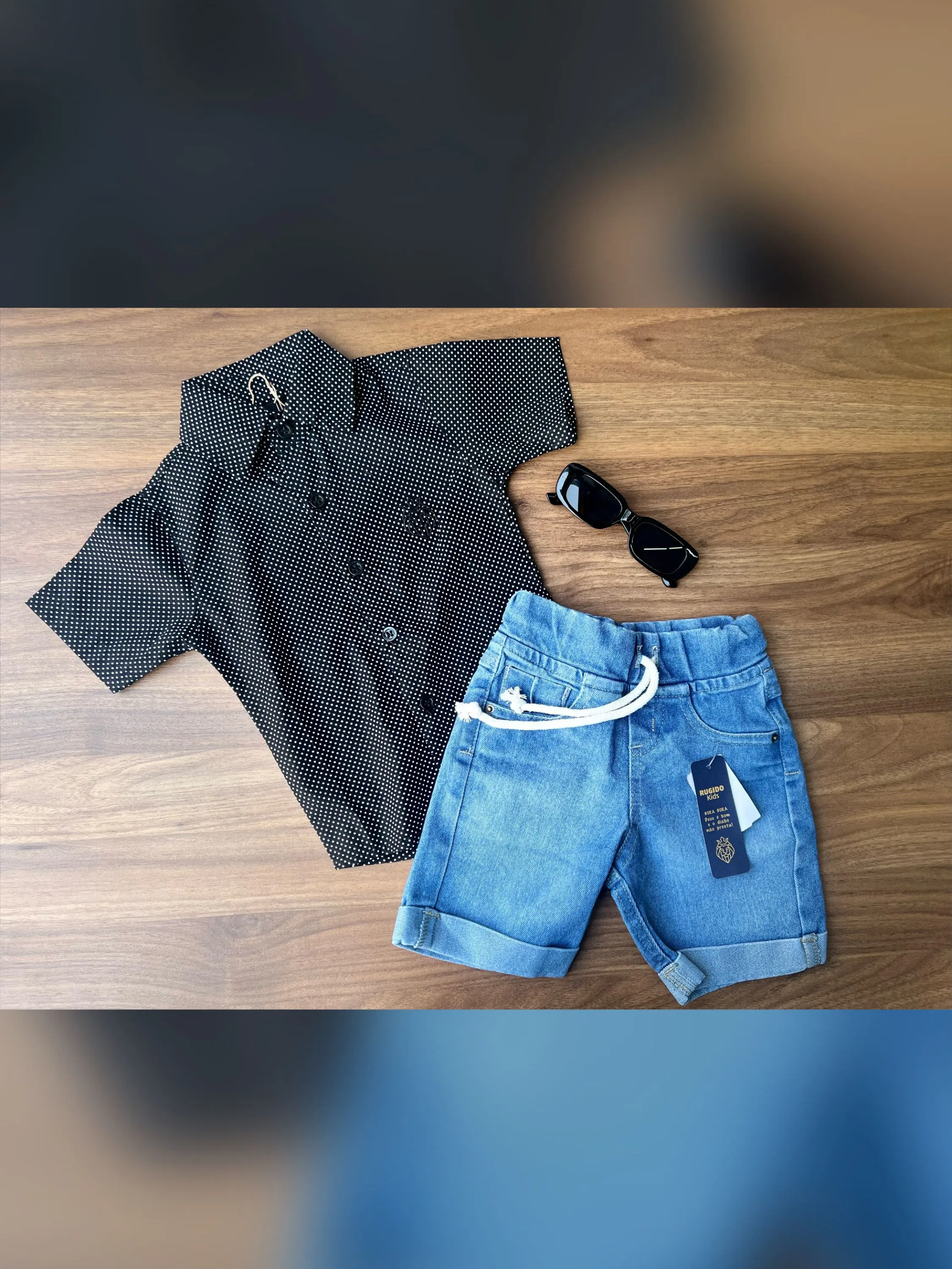 Conjunto Camisa + Bermuda Jeans