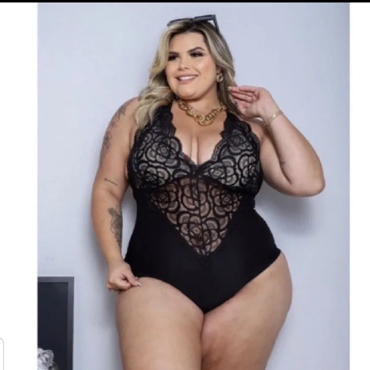 Body Feminino Com Renda Plus Size Com Bojo Lingerie Moda Sexy Ref 460