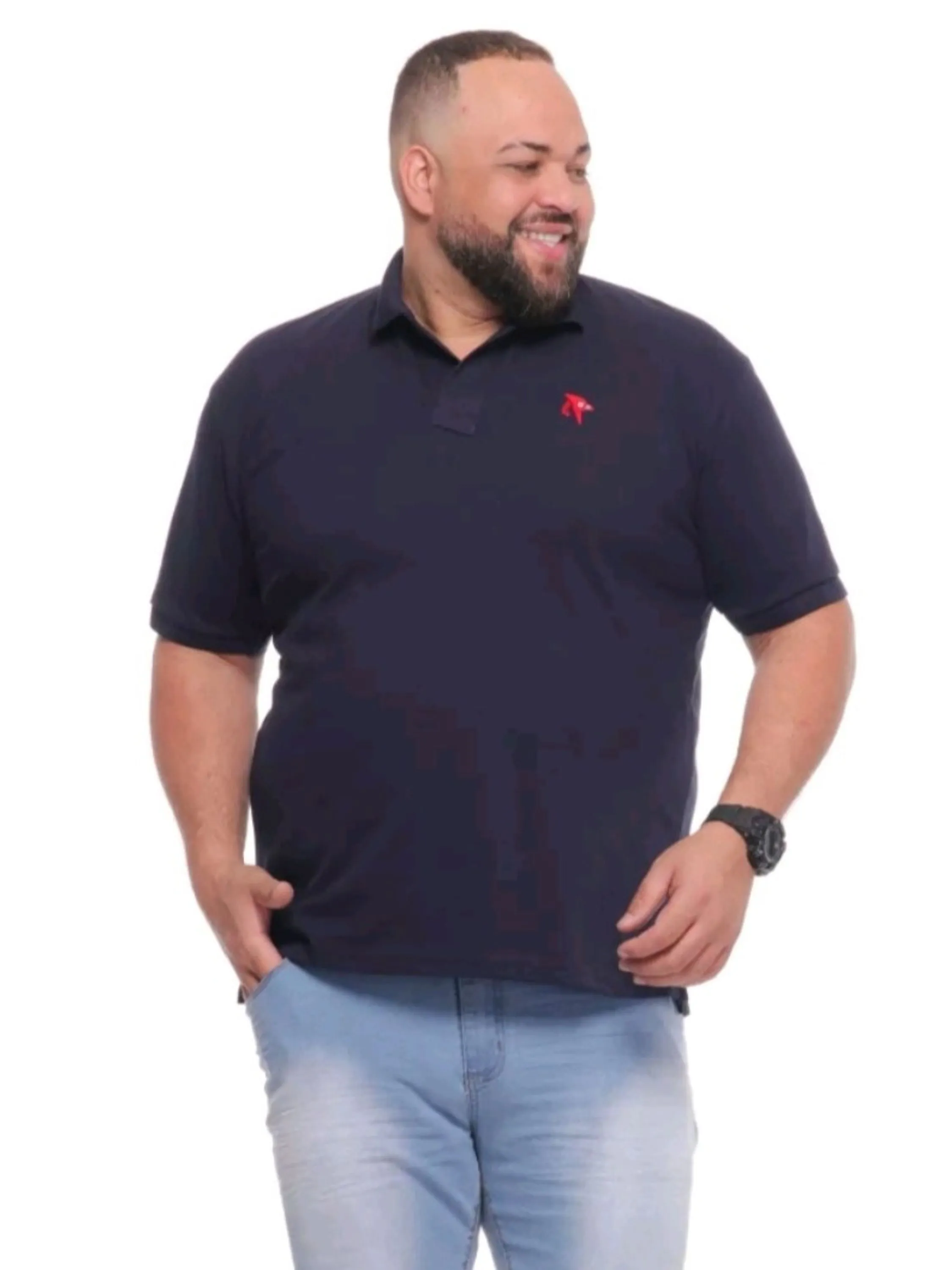 Camiseta G/Polo Plus Size Algodão