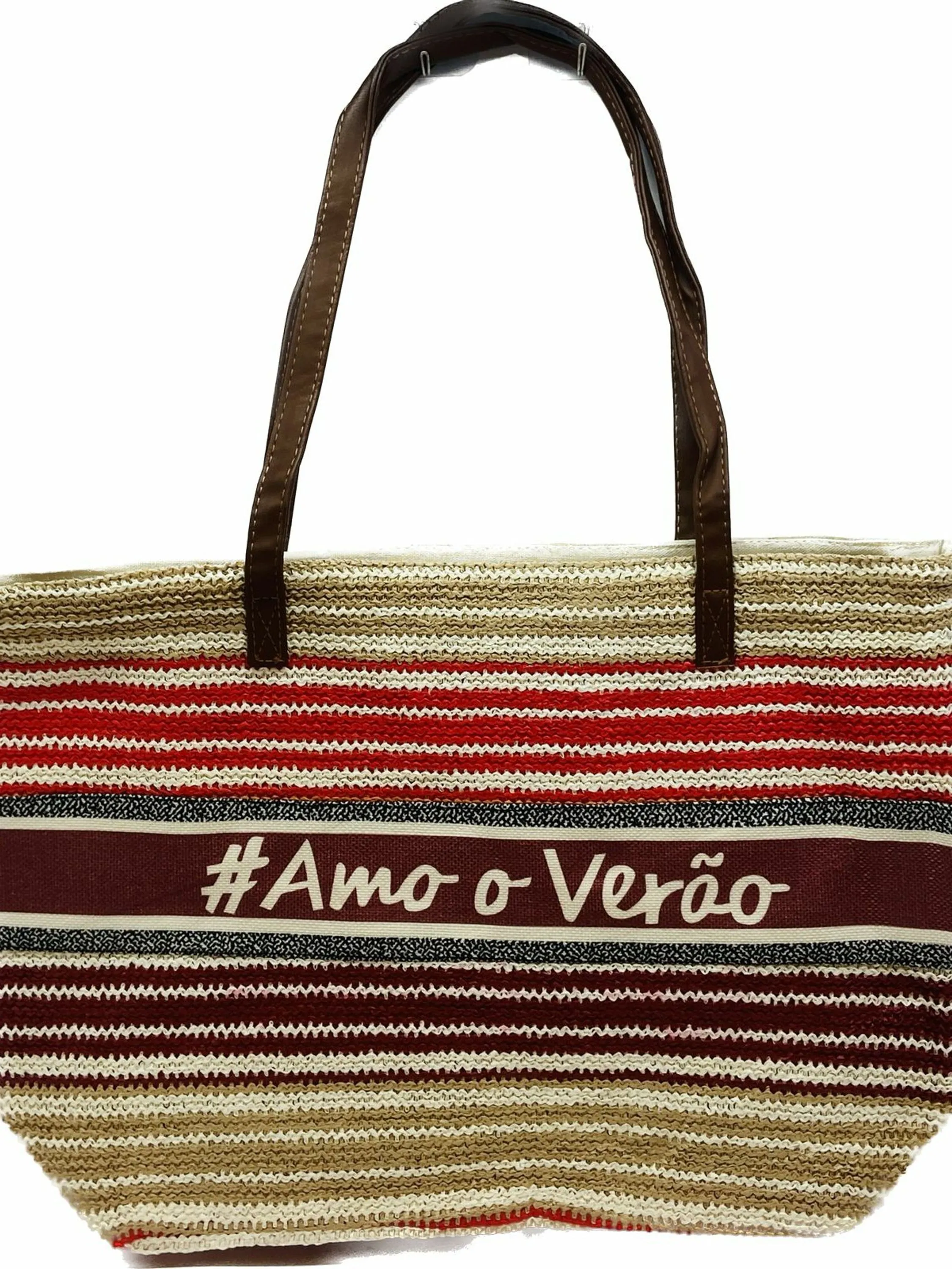 Bolsas de palha "Amo o Verão" Kit com 12 peças S.Q Modas Ref: 03095