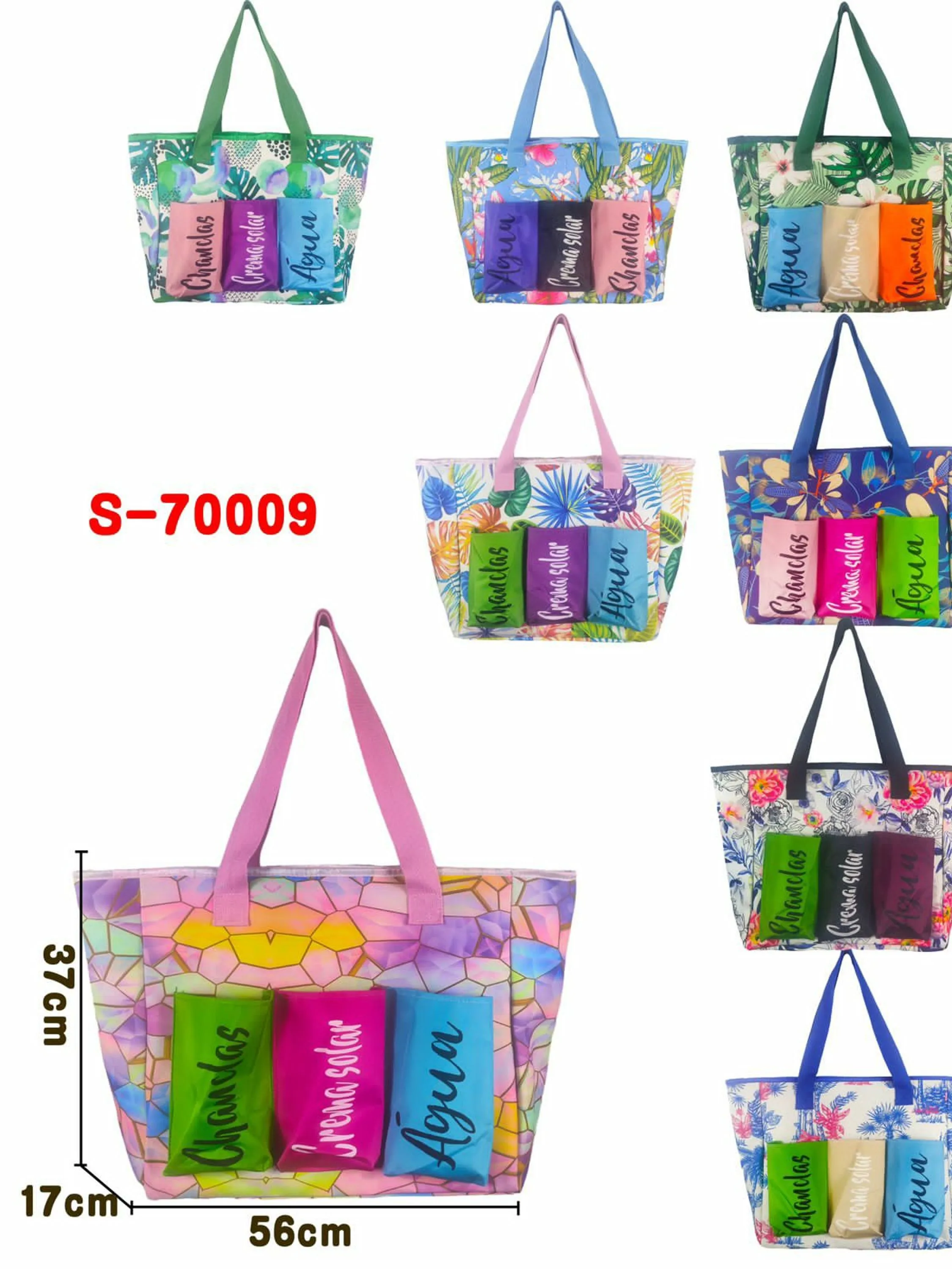 Bolsa em tecido para praia kit com 12 peças REF: 70009