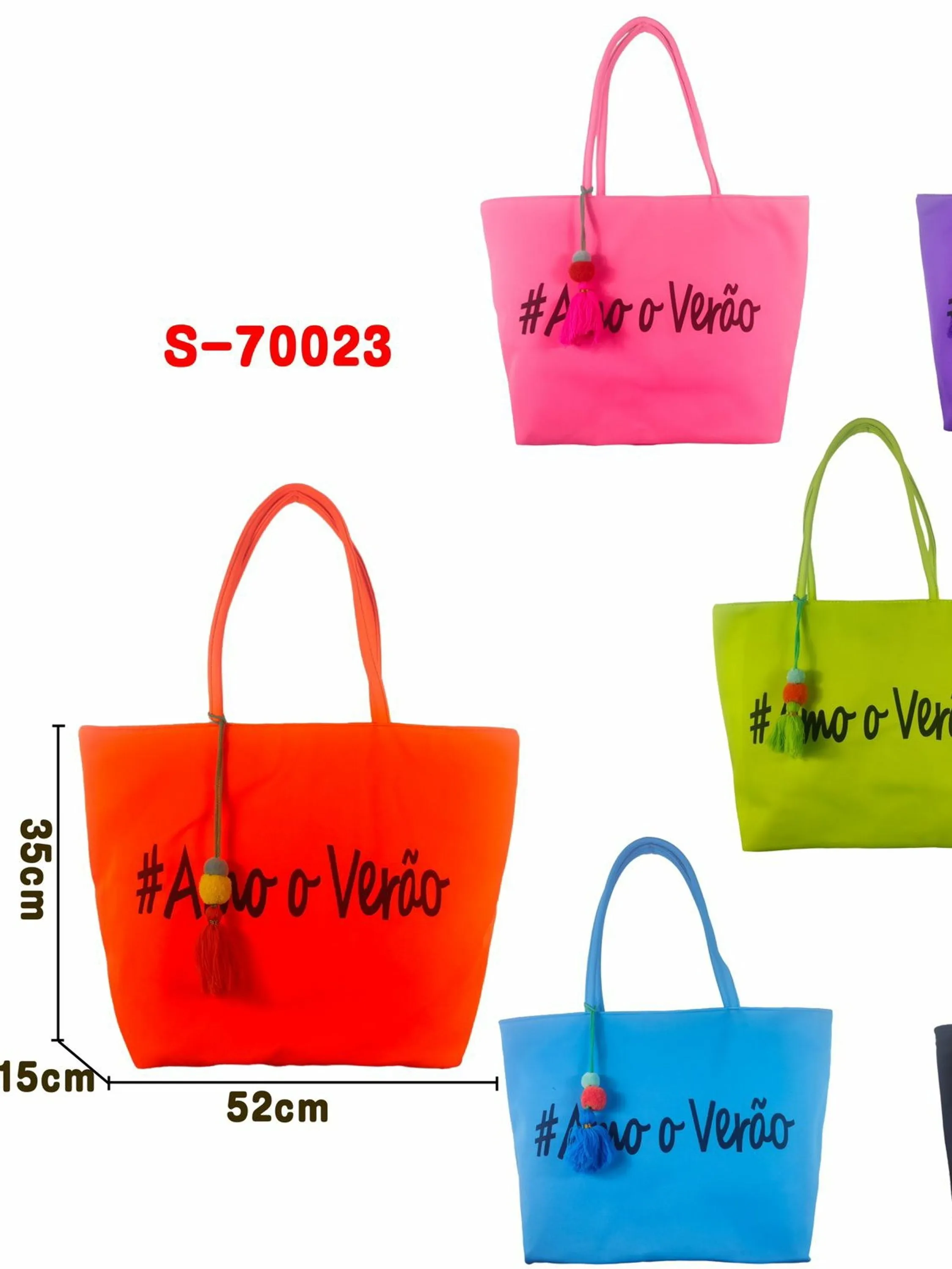 Bolsa de tecido "#Amo o verão" kit com 12 peças REF : 70023