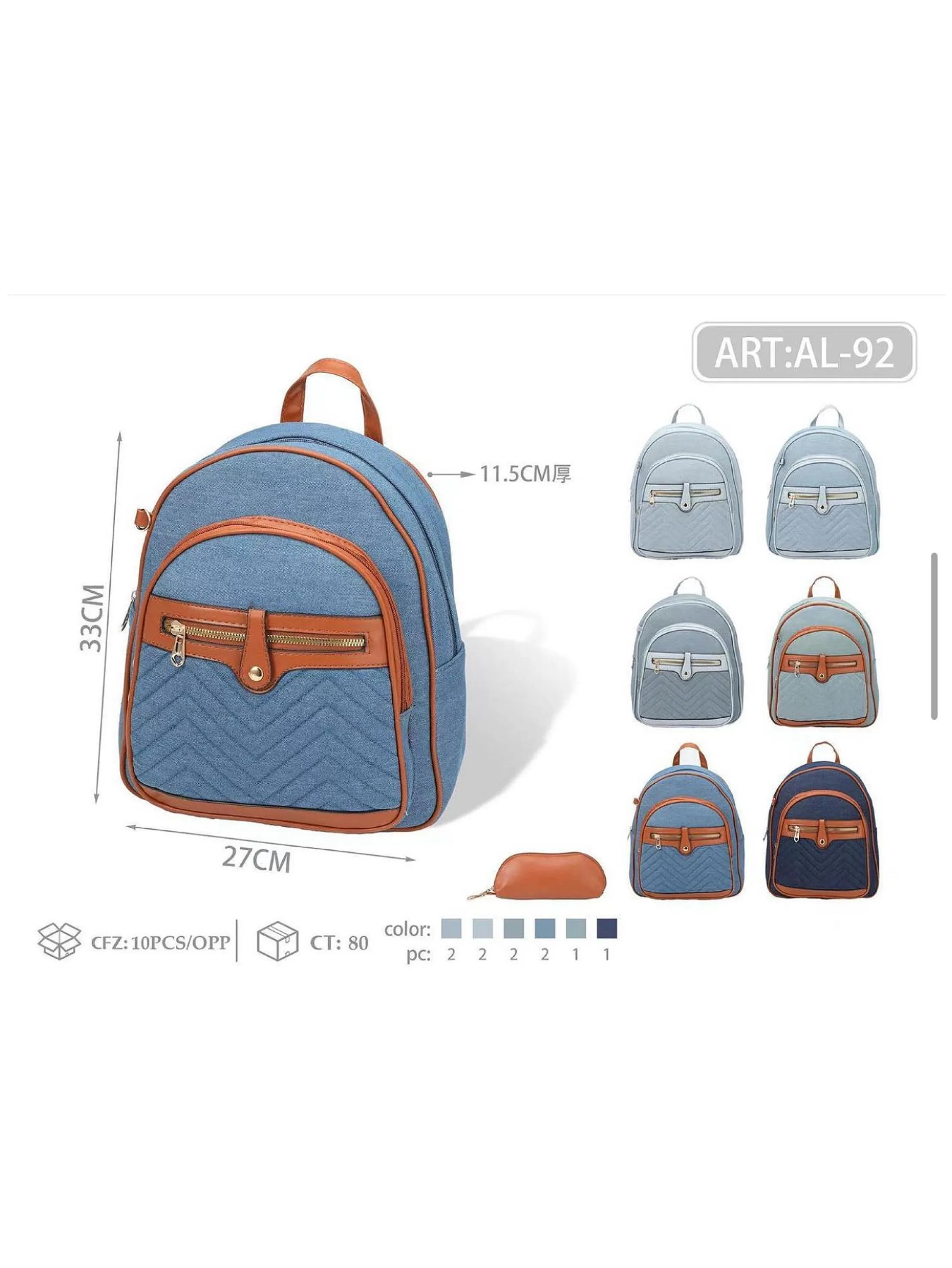 Pacote com 10 Mochila Jeans Novidade(AL-92)