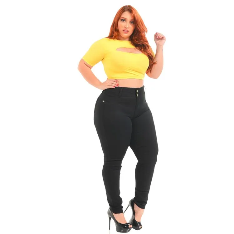 Calça Salig Jeans Plus size preta Ref :1776