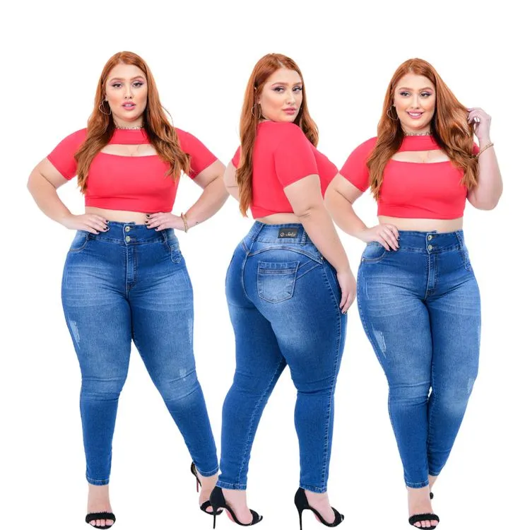 Atacado de 5 calças femininas plus size na grade 46 ao 54 Ref: 1795