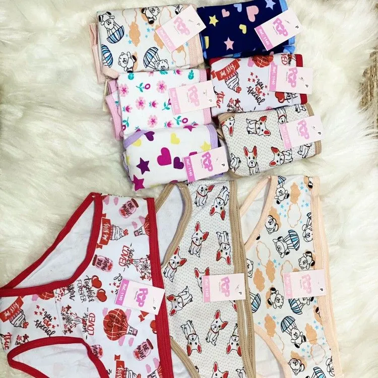 Kit de calcinha de cotton estampada