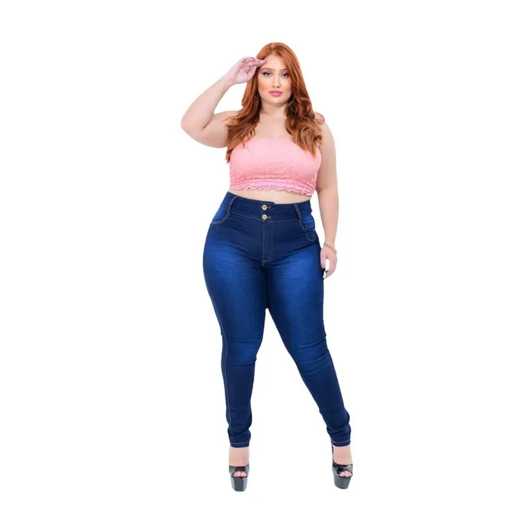 Calças jeans femininas salig Plus size cintura alta ref: 1793