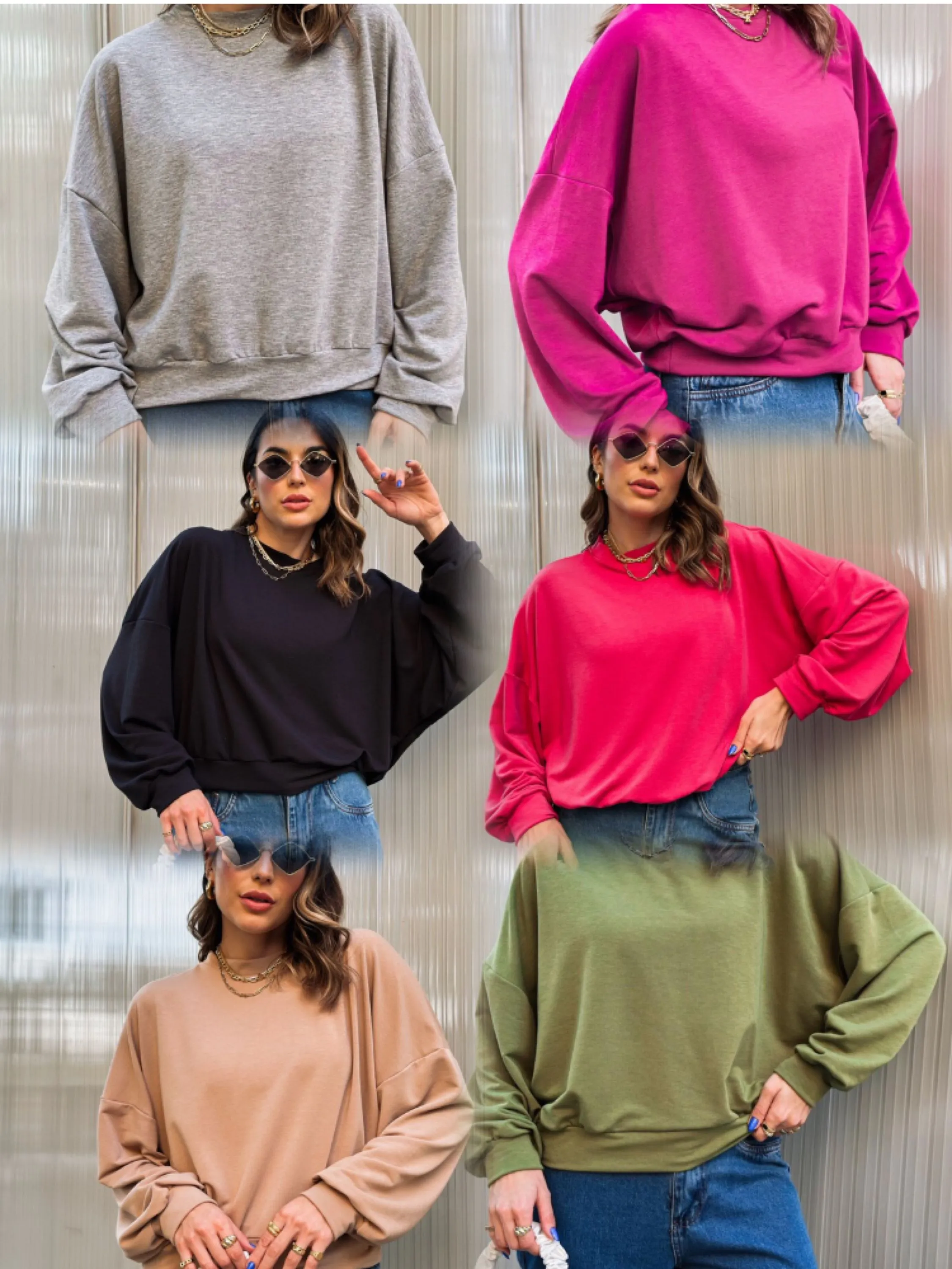 blusa de frio básica ombro caído