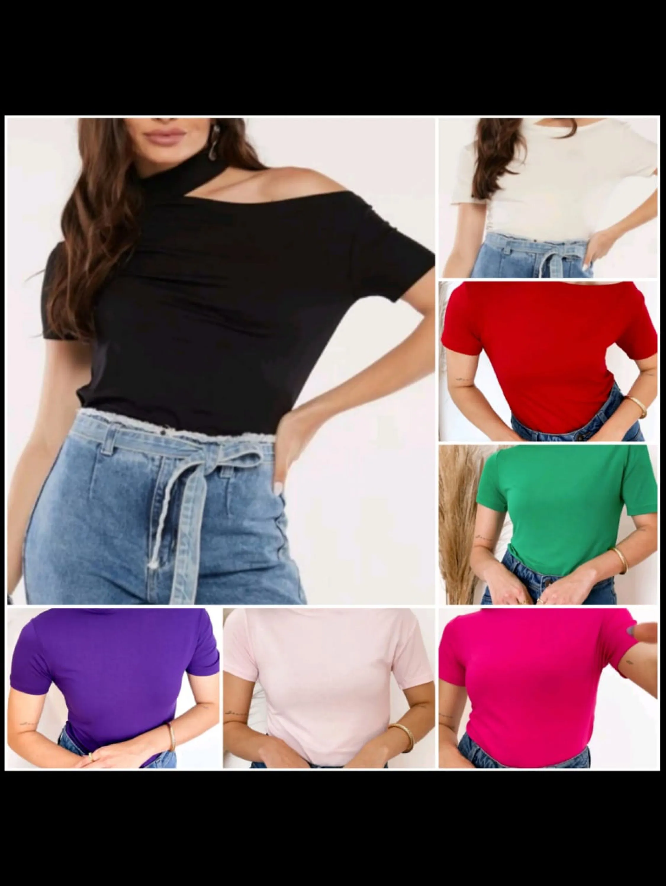 blusa feminina detalhe  gola vazada