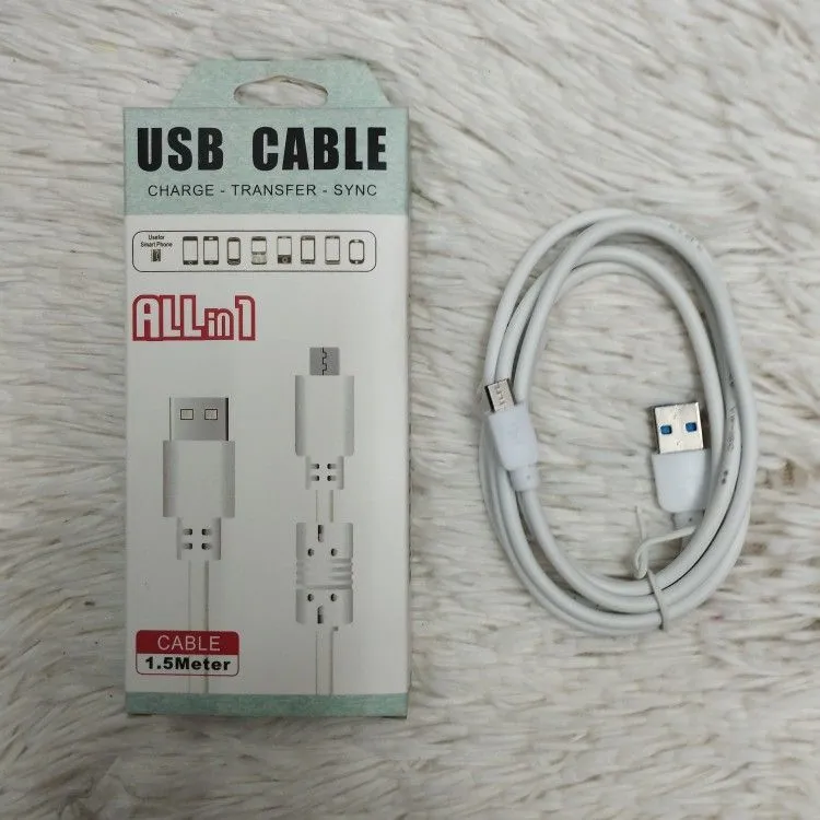 Cabo para recarregar e para Dados, micro V8 Com Filtro 1,5 Metro - USB CABLE