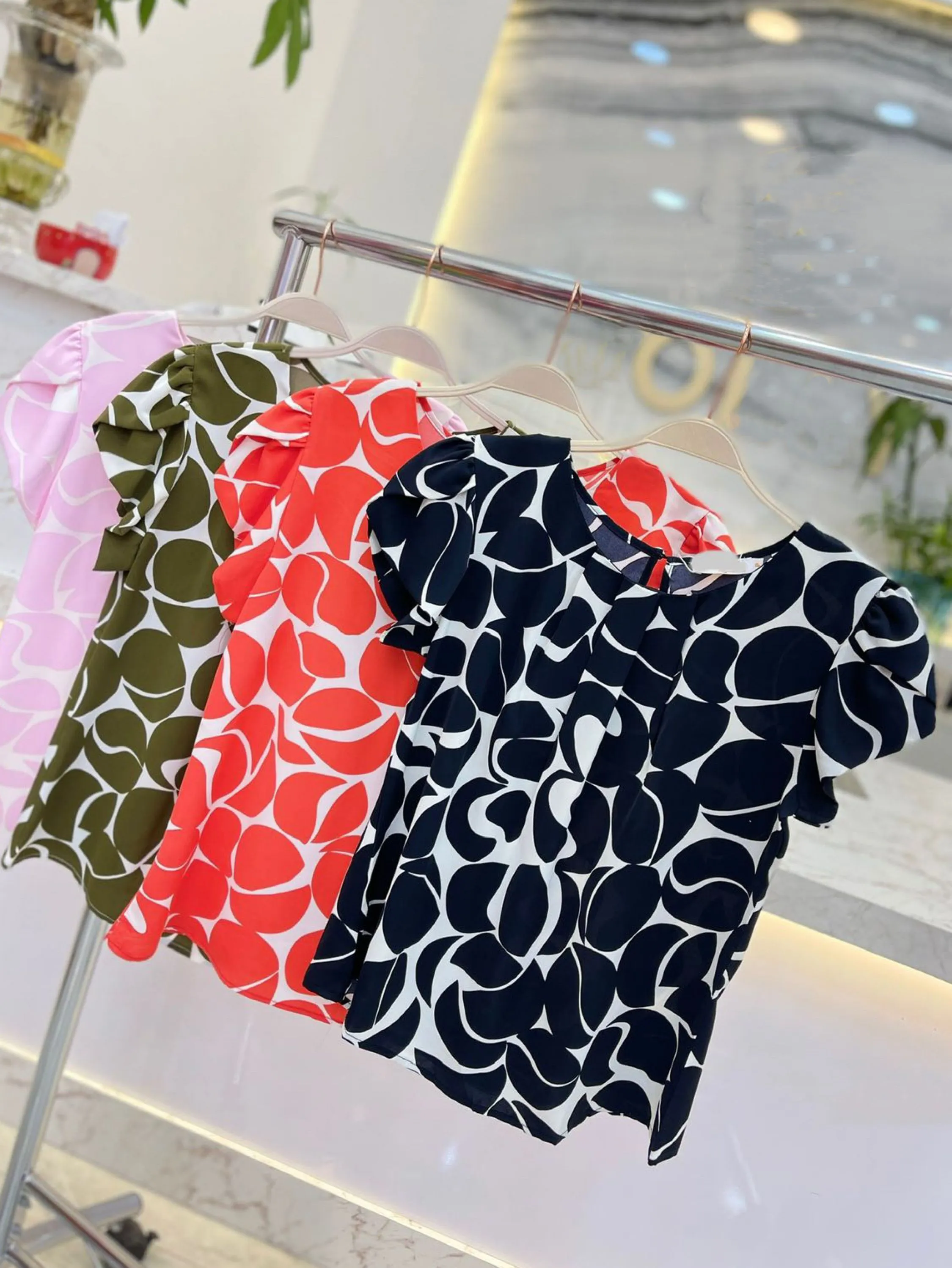 blusa estampado manga passado shu loja