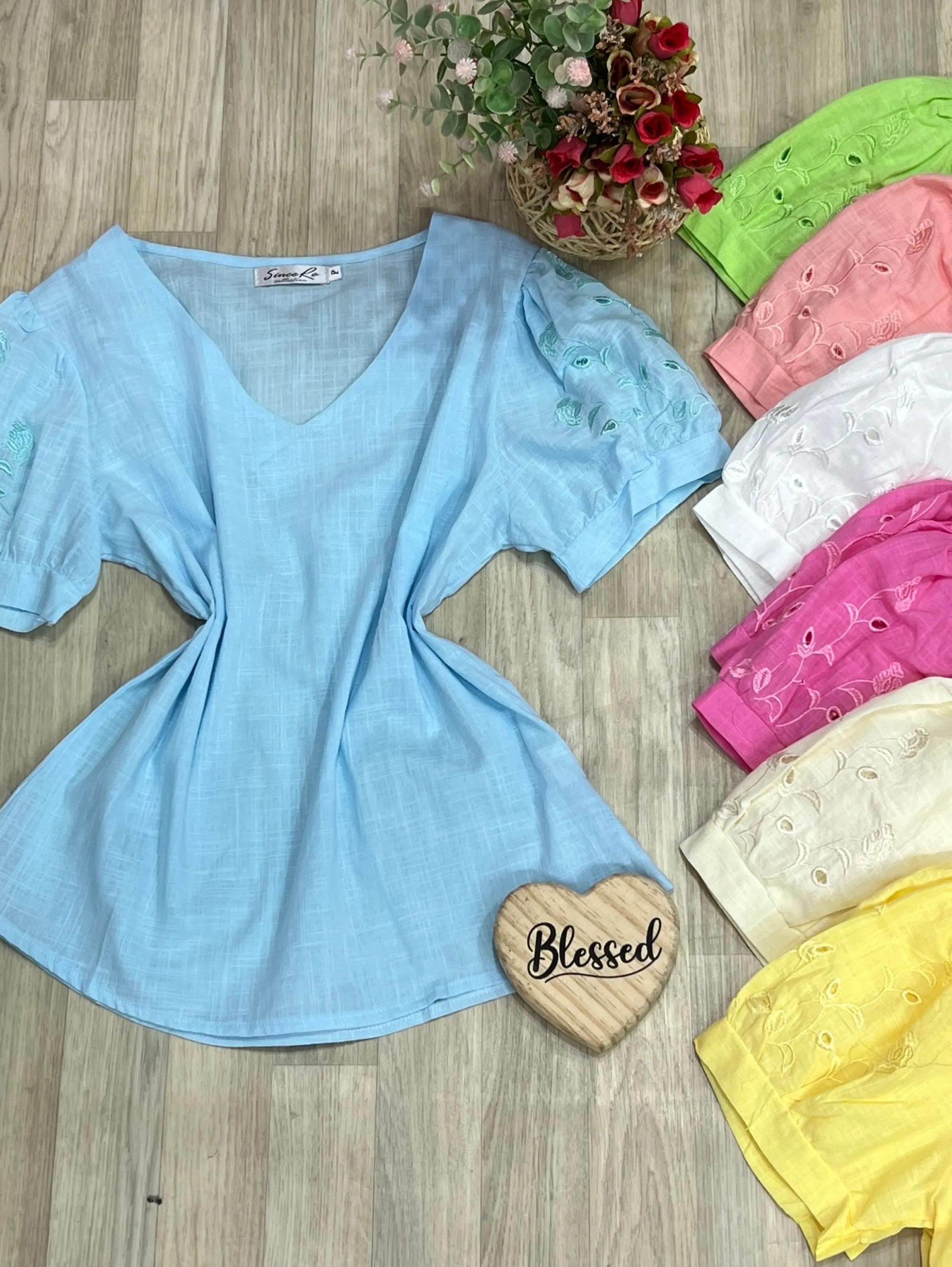 Blusa de linho Bordado