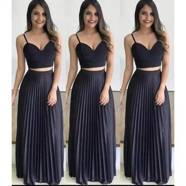 Saia Longa Plissada Com Forro Moda Evangélica Casual Elegante Variações de Cores