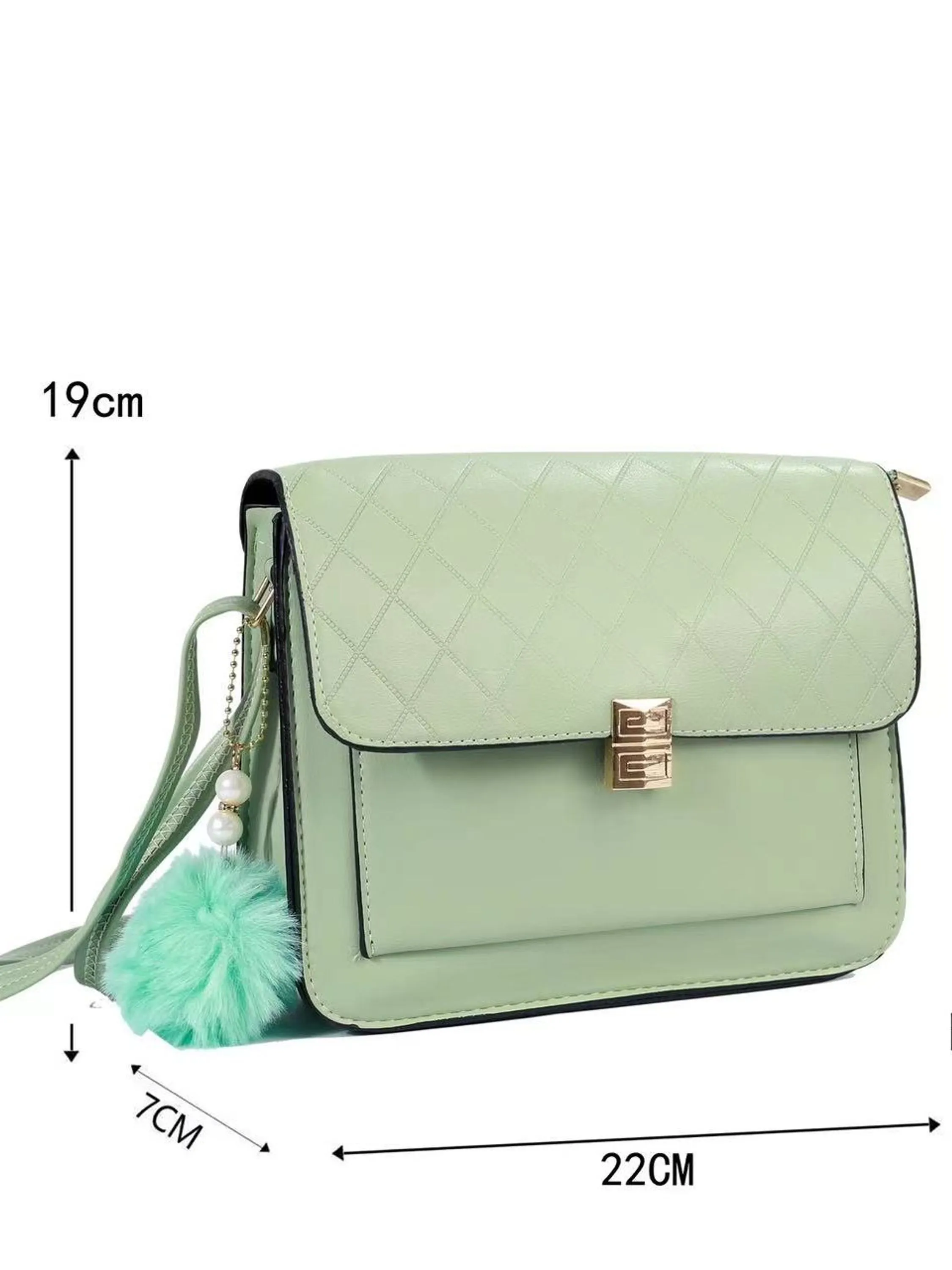 bolsa feminina com pompom kit j201