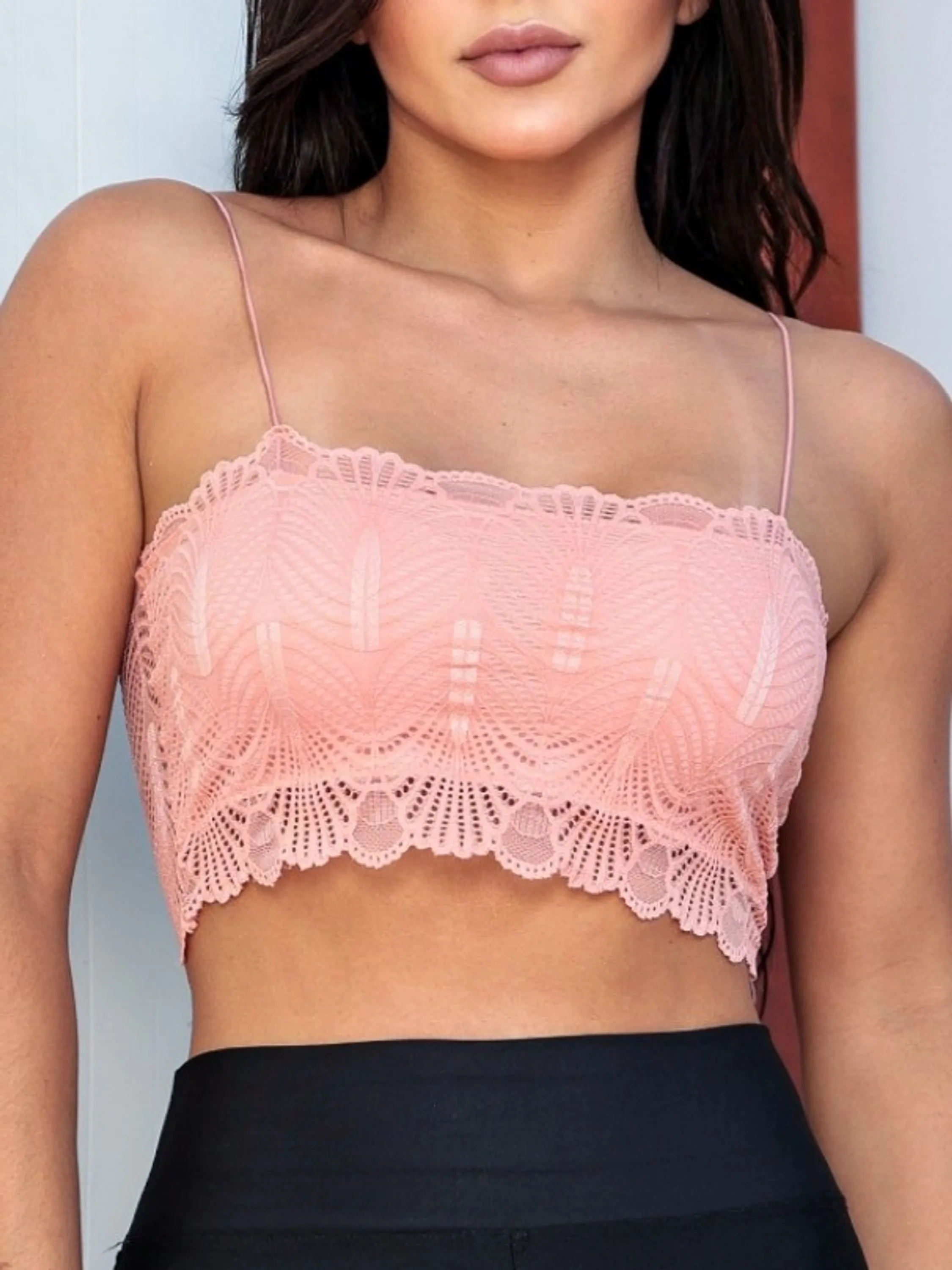 Top cropped de renda