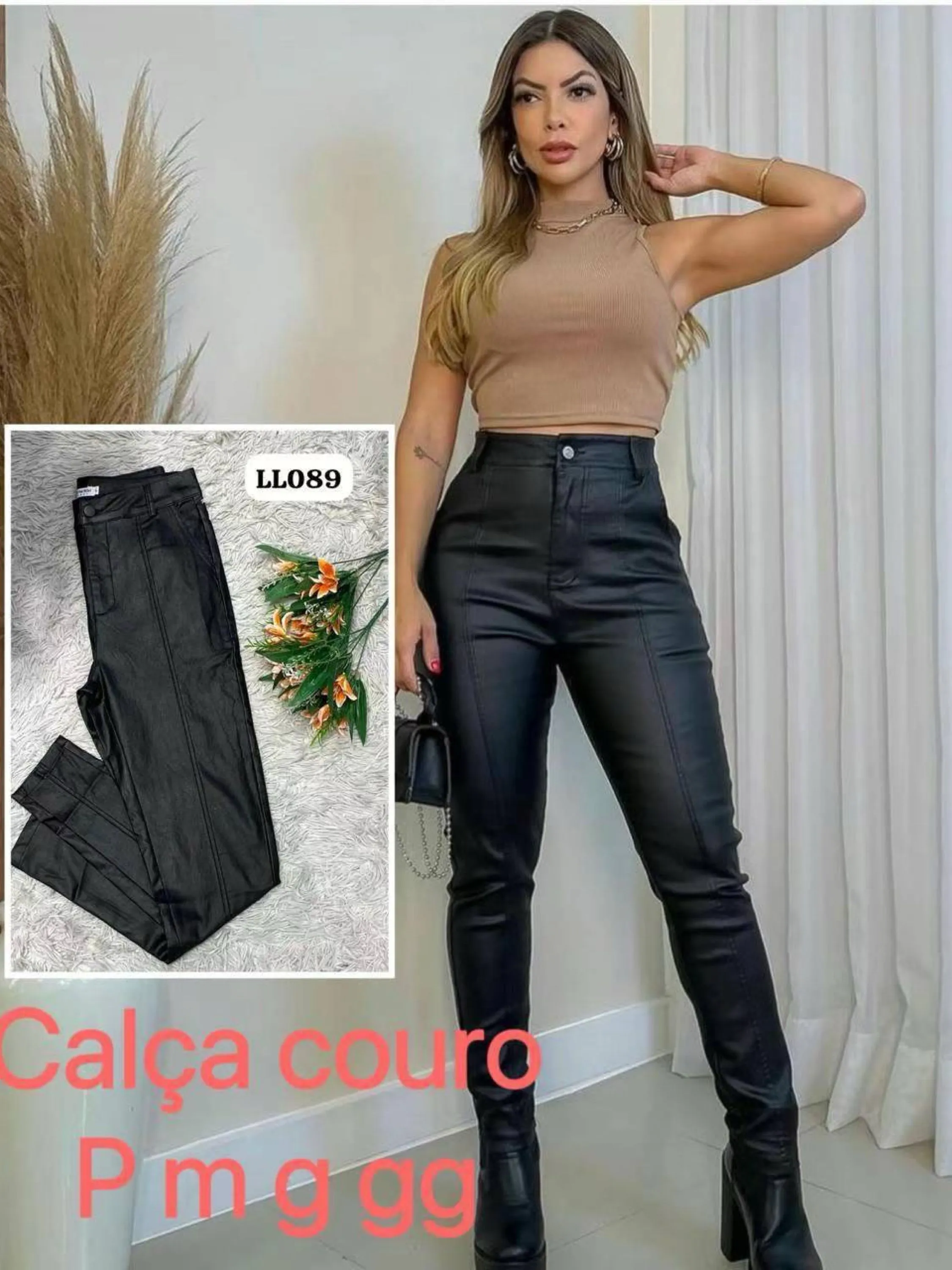 Calça de couro