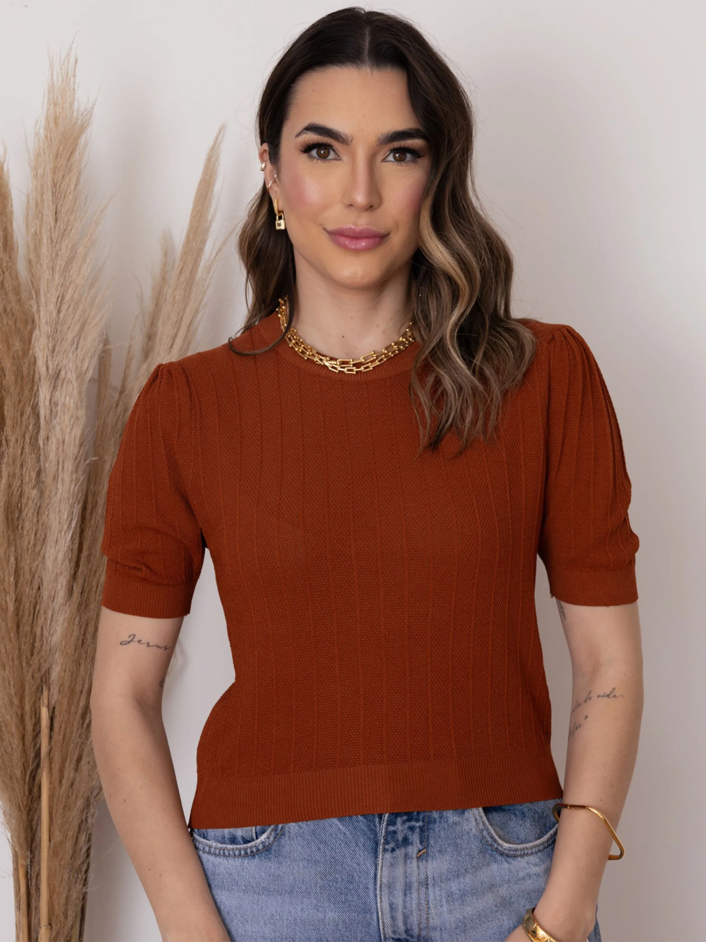 Blusa feminina manga curta tecido modal importado liso