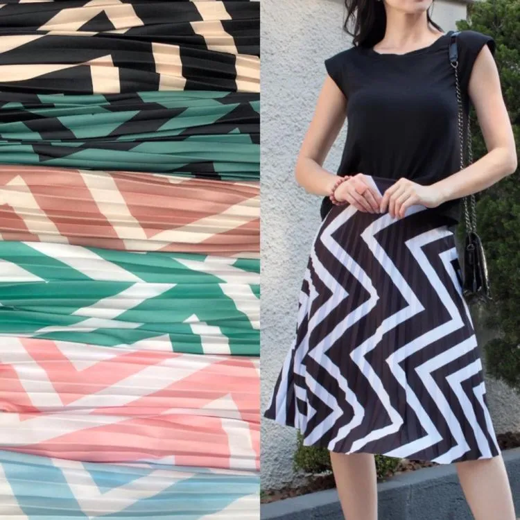 Saia Plissada Zig zag midi