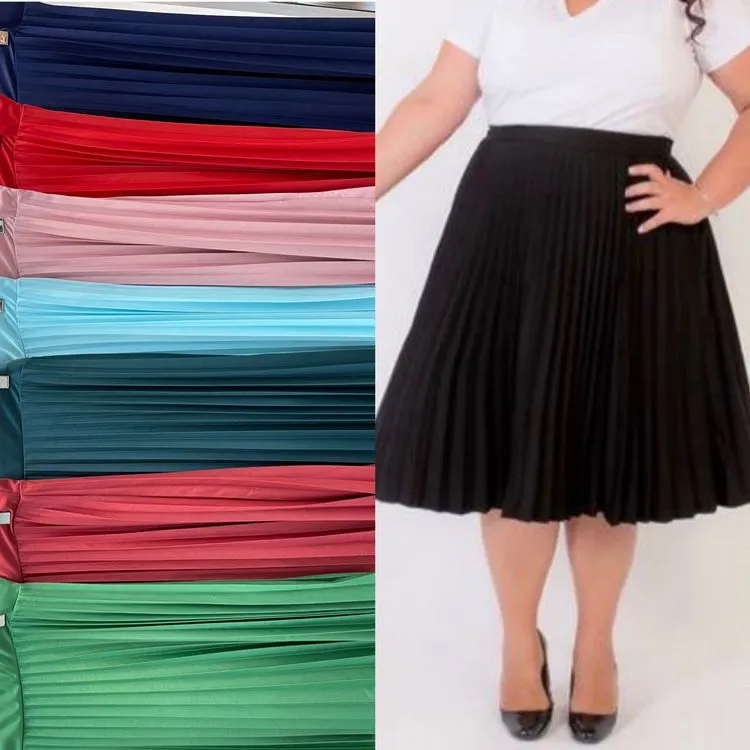 Saia Plisada midi plus size