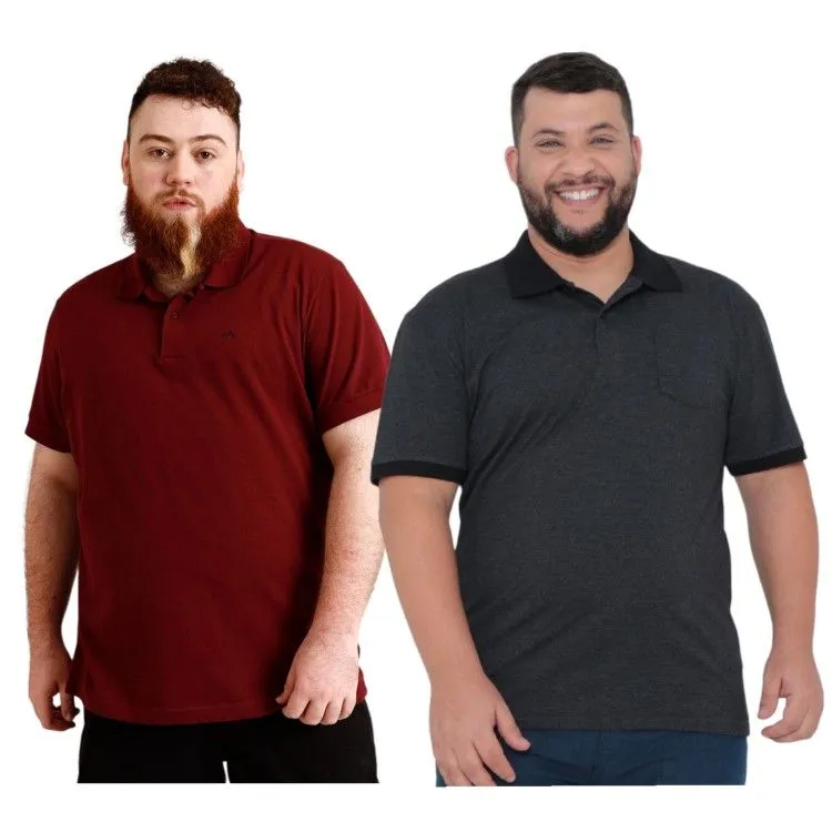 Camiseta masculina Polo (plus size)