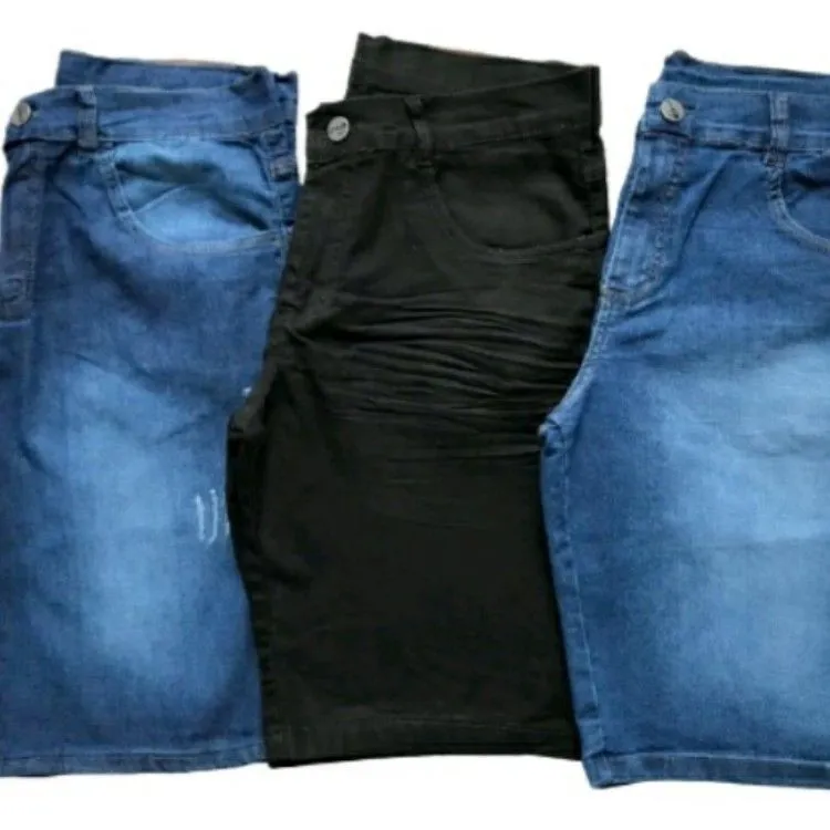 Bermuda jeans masculina com elastano