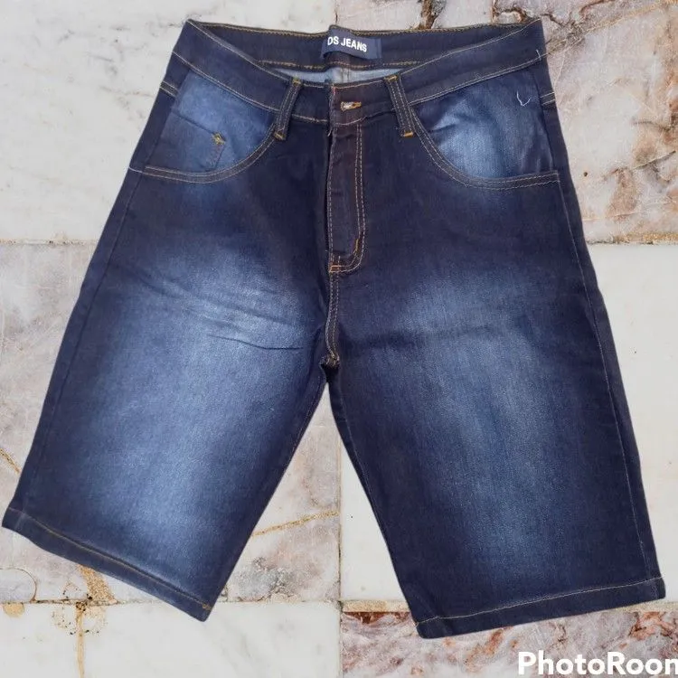 Bermuda jeans masculino azul escuro