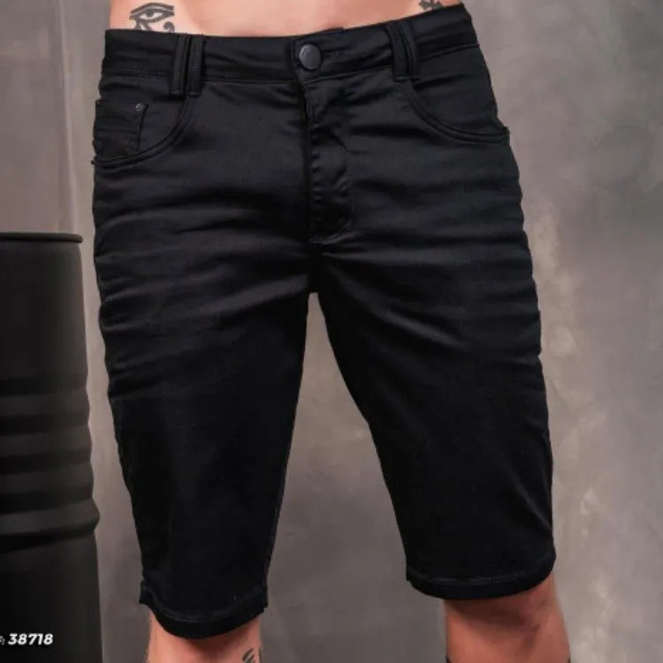 Bermuda Jeans masculino preto