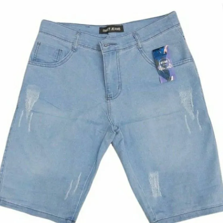 Bermuda jeans com elastano