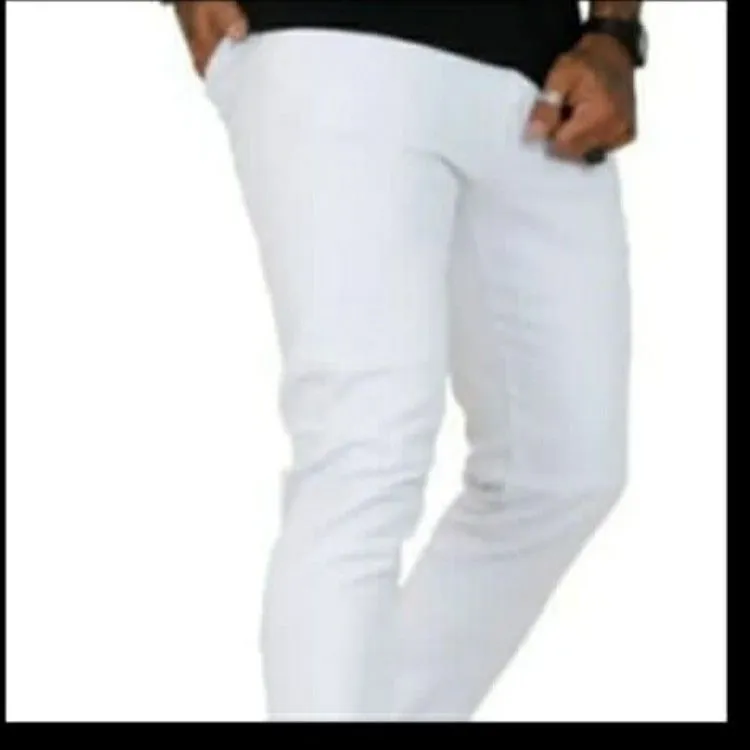 Calca jeans masculina branca