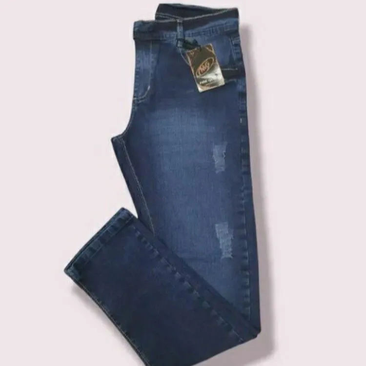 Calca jeans masculina azul escura com elastano