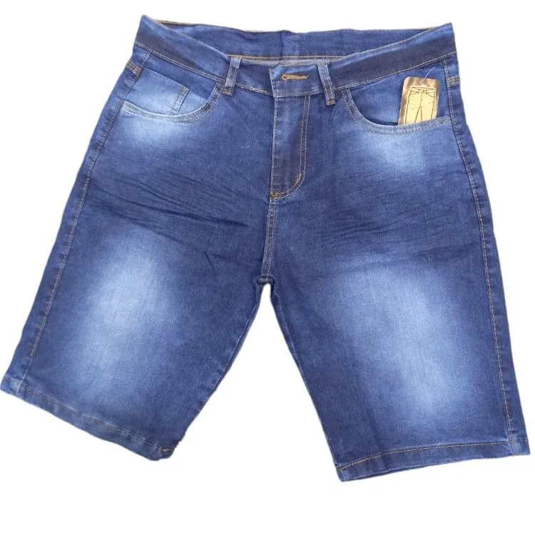 Bermuda jeans masculino azul escuro