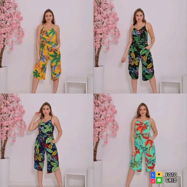 Macacão panta curta moda feminina de importado