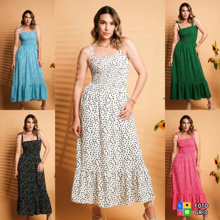 Vestido longo moda feminina