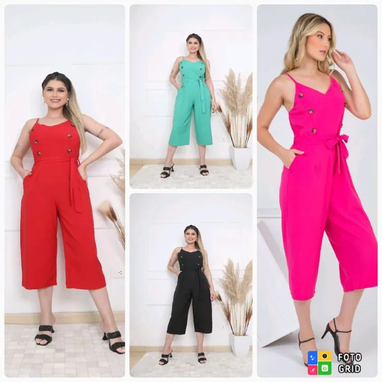 Macacão panta curta moda feminina de importado