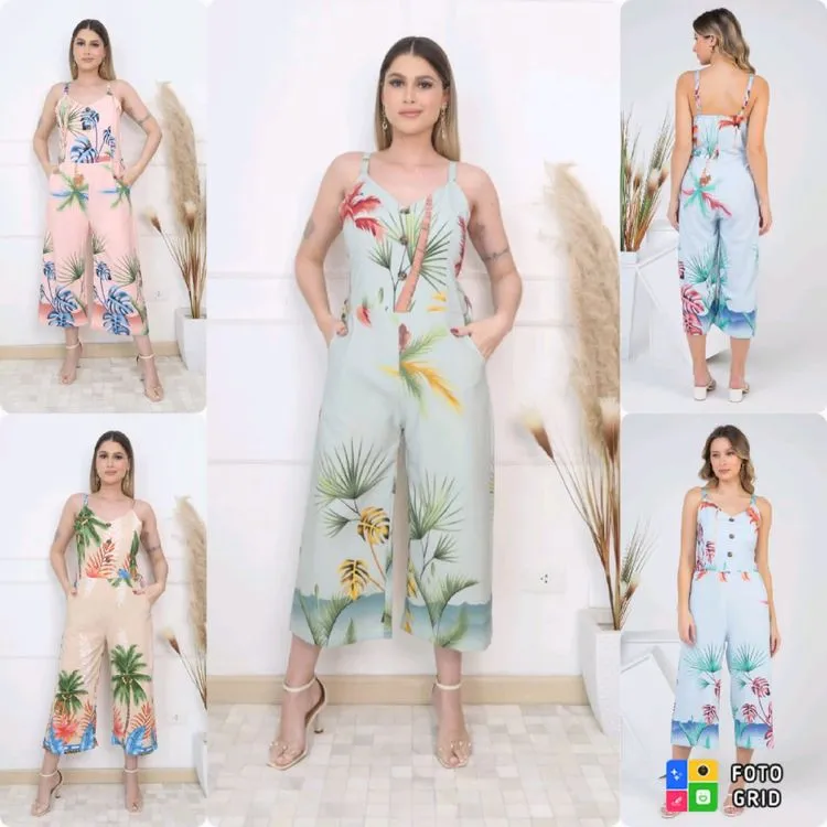 Macacão panta curta moda feminina