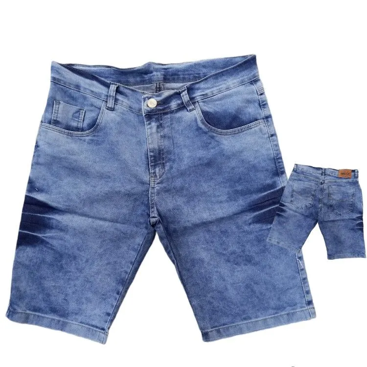 Bermuda jeans claro manchado