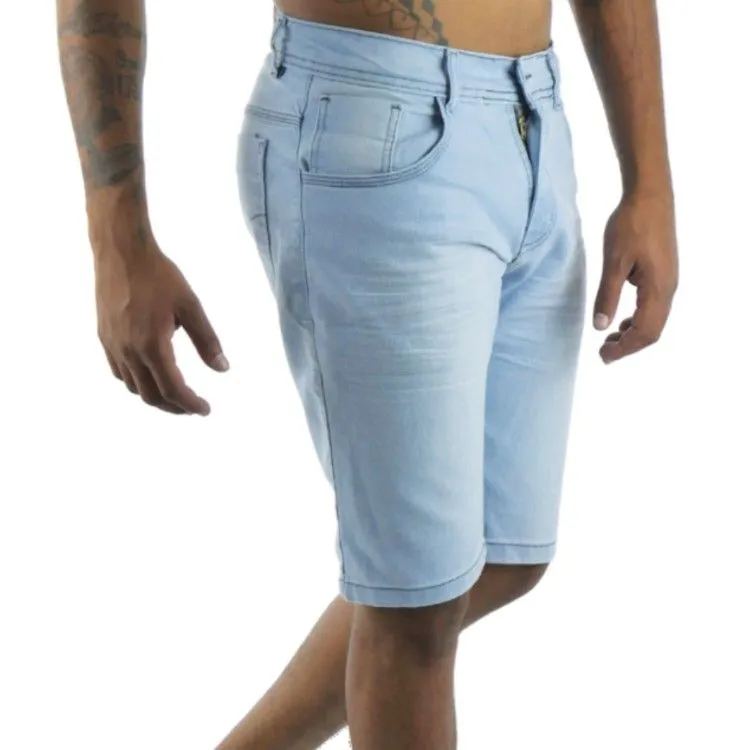 Bermuda jeans masculino claro