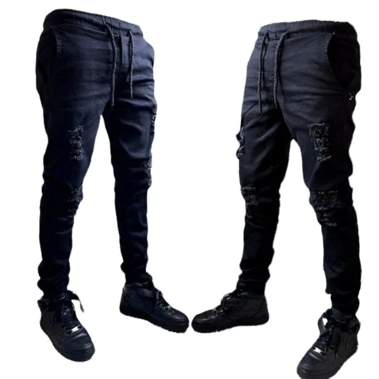 Jogger masculino preto rasgada