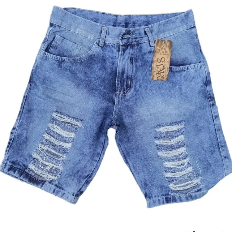 Bermuda jeans masculino Rasgada