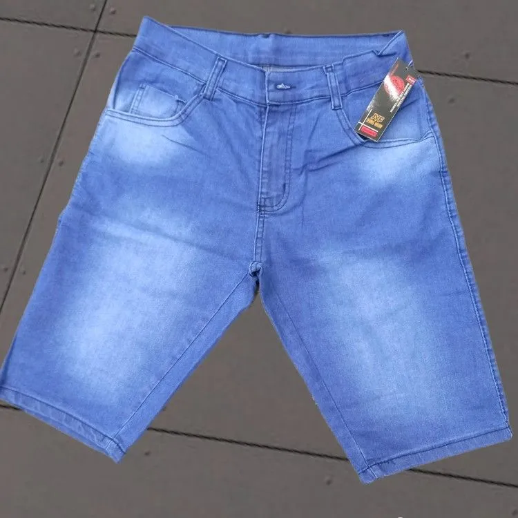 Bermuda jeans masculino azul claro