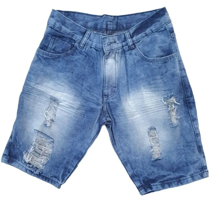 Bermuda jeans Masculino rasgado