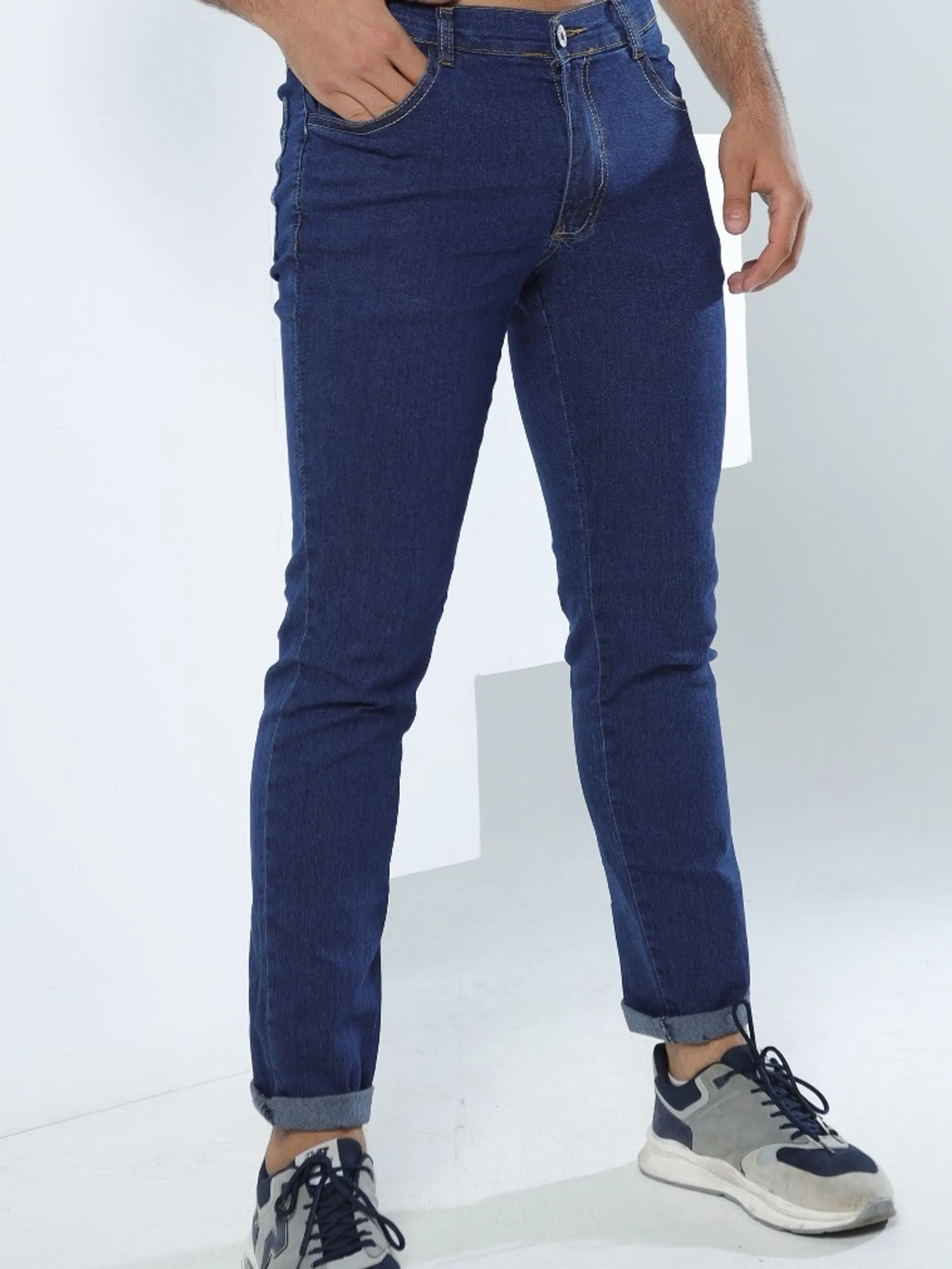 Calça jeans masculino azul skiny ,com laycra