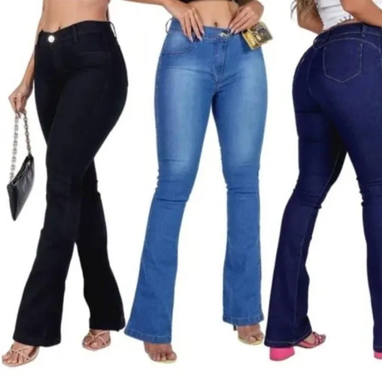 Calça jeans feminina flaer