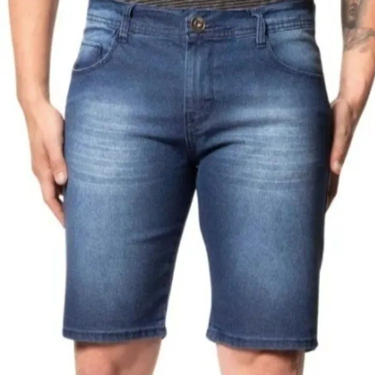 Bermuda jeans masculino com elastano