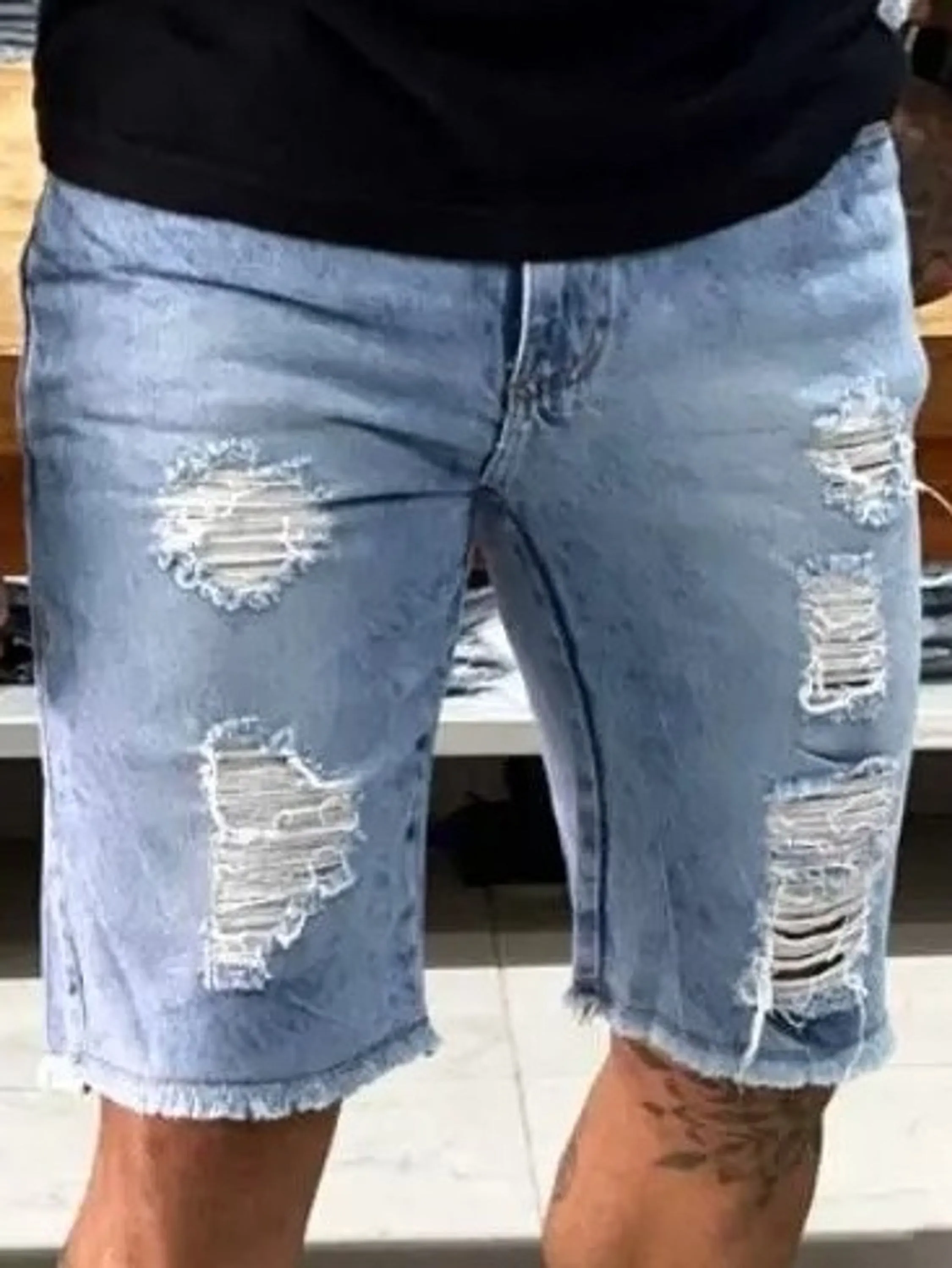 Bermuda jeans masculino