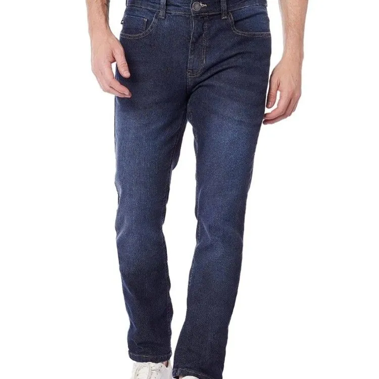 Calça jeans masculino azul escuro tradicional