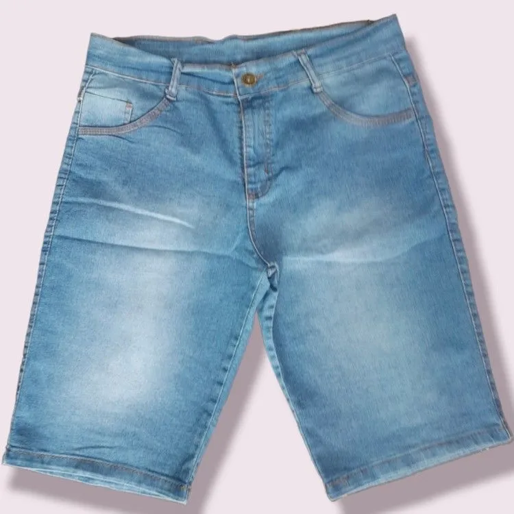 Bermuda jeans masculino azul clara